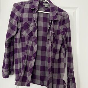 Natural Reflections Purple Plaid Women's Top